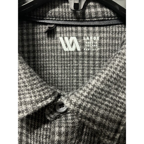 VRST Men's Long Sleeve Winter Button Up Bedford Pure BLK/Charcoal Size Large - Picture 2 of 7